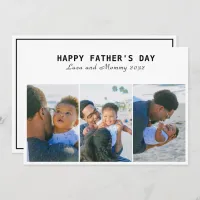 Happy Father's Day 3 Photo Collage Holiday Card