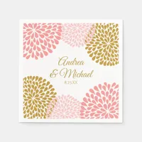 Napkins | Chrysanthemum (Pink and Gold)