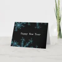 Abstact Blue Snowflake, Happy New Year Holiday Card