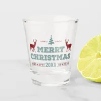 Merry Christmas Happy New Year Deer ID612 Shot Glass