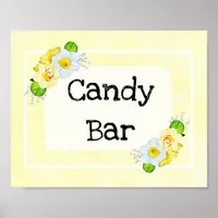 Wedding Sign Candy Bar Yellow Floral