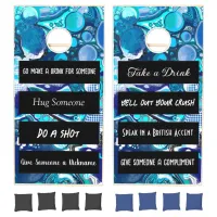 Blue Fluid Art | Funny Rules Cornhole Se Cornhole Set