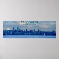 Panorama Skyline Vancouver British Columbia Photo Poster