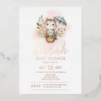 Woodland animal Baby Shower Foil Invitation