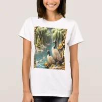 Canada Geese Amidst the Weeping Willows  T-Shirt