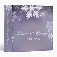 Elegant snowflakes purple winter Wedding Planner Binder