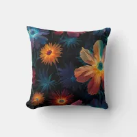 Vibrant Symphony of Colored bloomed flowers Throw Pillow