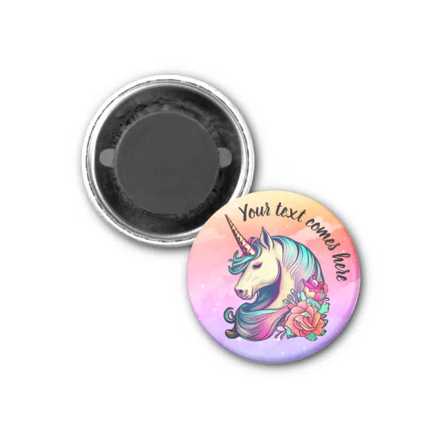 Cute Unicorn in Colorful Sky Magnet