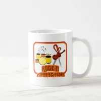 Rockin Paper Scissors Funny Music Band Cartoon Coffee Mug