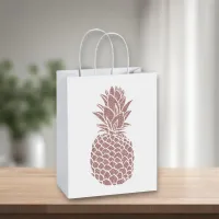 Girly Blush Pink Glitter Pineapple Medium Gift Bag