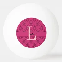 Hearts Monogram and Name Custom Ping Pong Ball