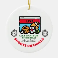 Sports on TV colorful Christmas Ornament