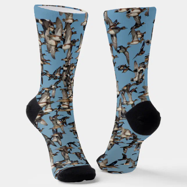 Stunning Winter Ducks in Flight Socks