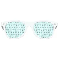 Charming heart pattern in mint green  retro sunglasses