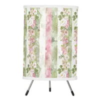 Cottage Dream Pink Floral Stripe Tripod Lamp