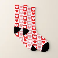 Red and Pink Heart Socks