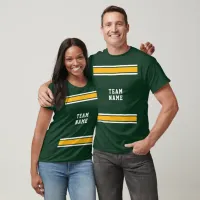 Green Gold White Sports Jersey Team Name Unisex T-Shirt