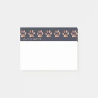 Luxurious Rose Gold Paw Print Animal Lover Post-it Notes