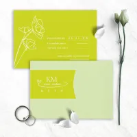 Thin Line Minimalist Wedding Celery/Apple ID919 RSVP Card