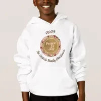 Peace & Joy Pink Gold Family Name Christmas Hoodie