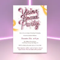 Neon Vision Board Manifestation Party Invitation