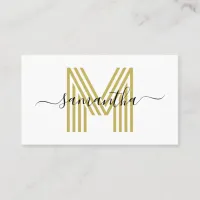 Signature Name Gold Retro Monogram Business Card