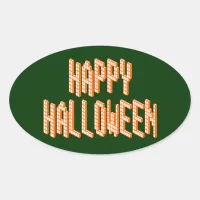 Halloween Blox Text Oval Sticker