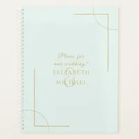 Geometric Wedding Gold on Mint Green ID477 Planner