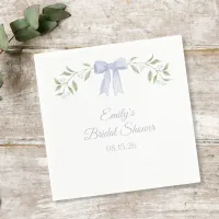 Elegant Watercolor Floral & Bow Chic Bridal Shower Napkins