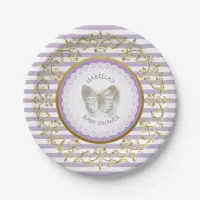 Purple and Gold Butterfly Baby Shower Plates