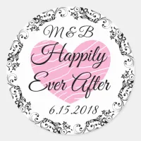 Monogrammed Happily Ever After Wedding Stickers