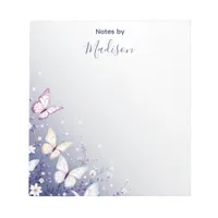 Elegant Personalized Butterfly Garden  Notepad