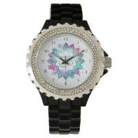 *~* Woman's Aum Om New Age Flower Lotus Mandala Watch