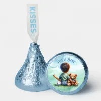 Baby Boy of Color with his Teddy Bear Baby Shower Hershey®'s Kisses®