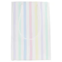 Retro Candy Stripes Pastel Multicolor Medium Gift Bag