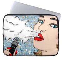 Retro Style Vaping Lady  Laptop Sleeve