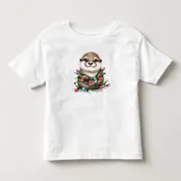 Adorable Christmas Otter Toddler T-shirt