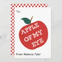 Cute Apple of my Eye Classroom  Valentines Day  Holiday Card