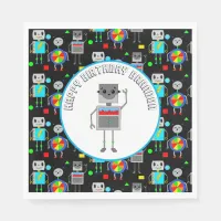 Personalized Boy's Birthday Robot  Napkins