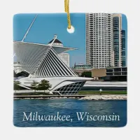 Milwaukee Wisconsin Cheese Head Christmas Keepsake Ceramic Ornament