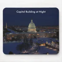 United States Capitol Building at Night Mouse Pad