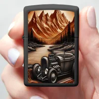 Scenic Leather-Like Hot Rod Art Zippo Lighter