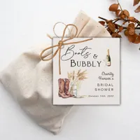 Boots And Bubbly Boho Pampas Grass Bridal Shower Favor Tags