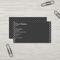 Thin Black and Gray Diagonal Stripes Business Card