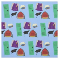 Cool High School Art Life Pattern Design Fabric