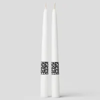 White Polka Dots on Black | Taper Candle