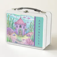 Enchanted Mermaid Home Mystic Purple and Blue Metal Lunch Box