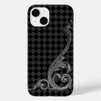 Elegant Goth Swirl Design in Gray iPhone 7 Case