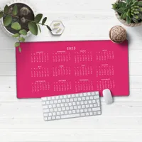 2025 Bright Hot Pink Calendar Desk Mat