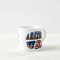 Arizona Picture and USA Flag Text Espresso Cup